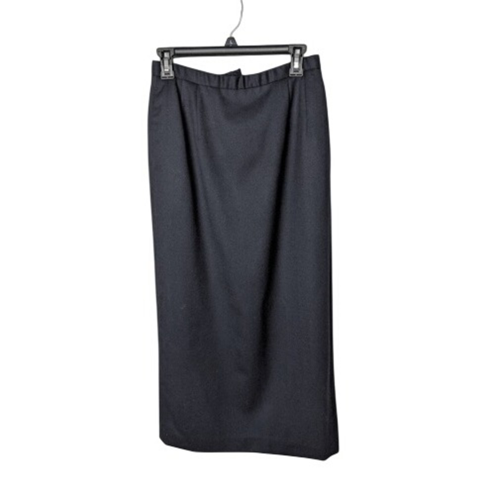 Pendleton Womens Navy Blue 100% Virgin Wool Midi Pencil Skirt Size 8 Made in USA